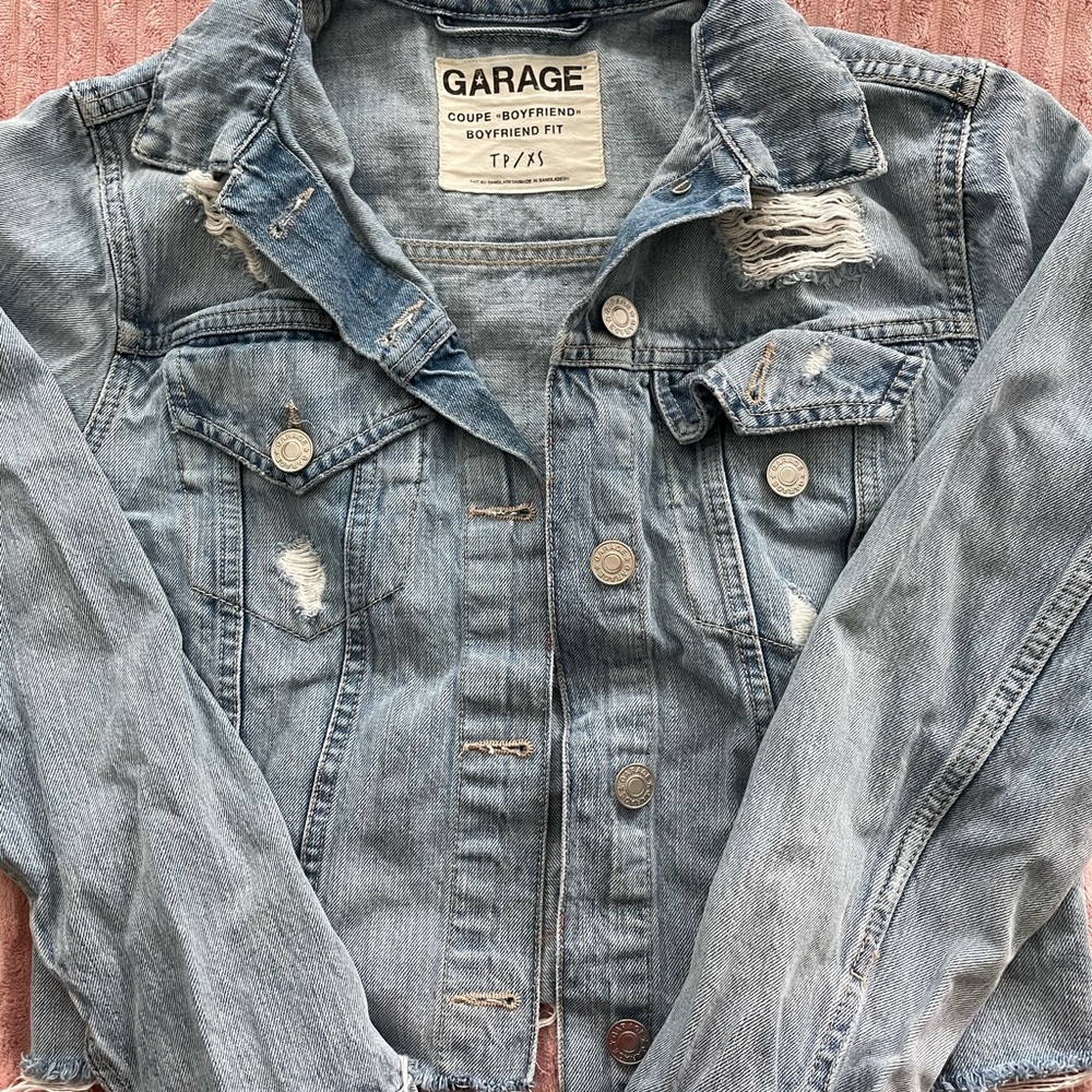 garage cropped jean jacket